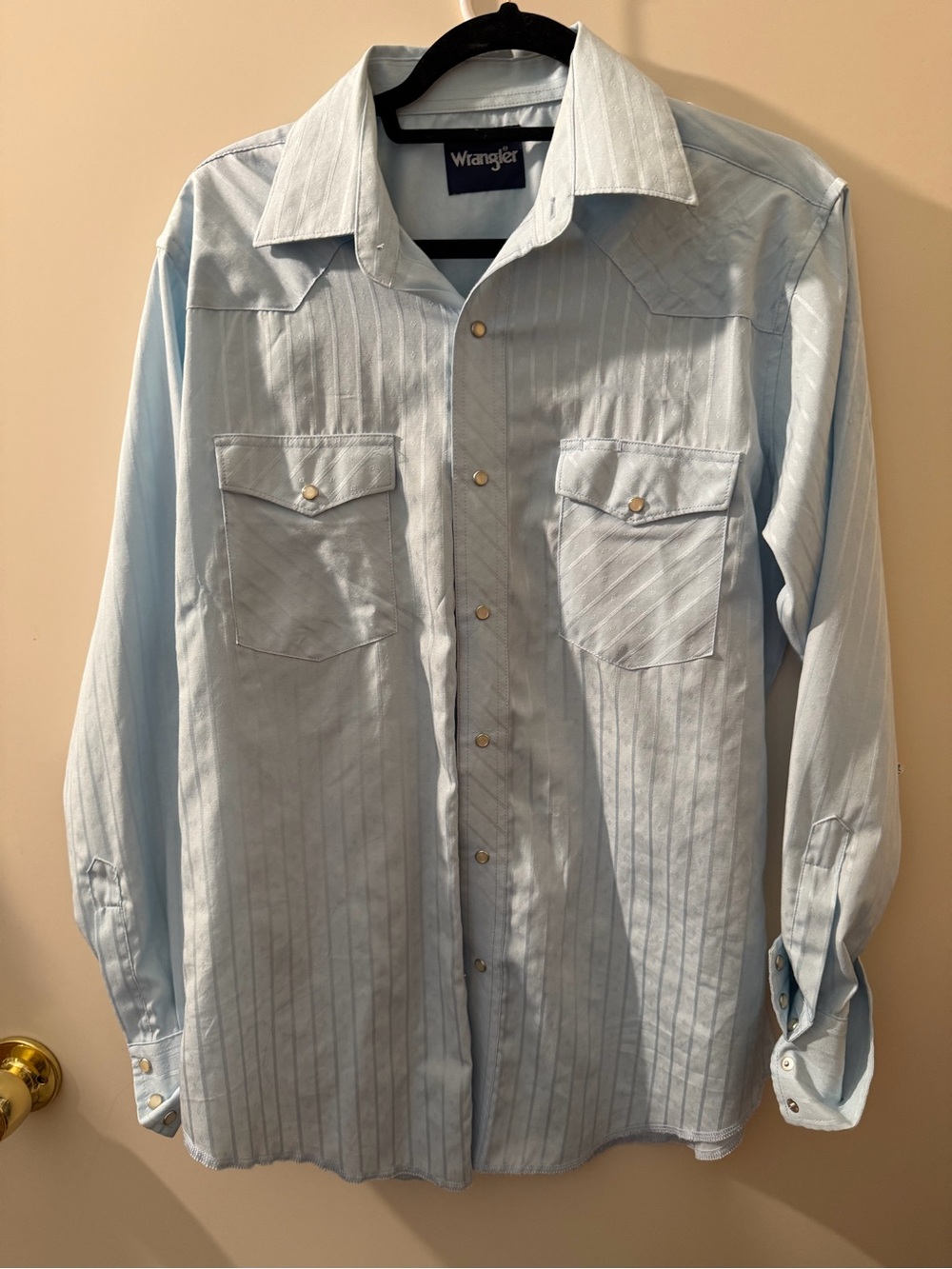 Wrangler Light Blue Western Snap Shirt